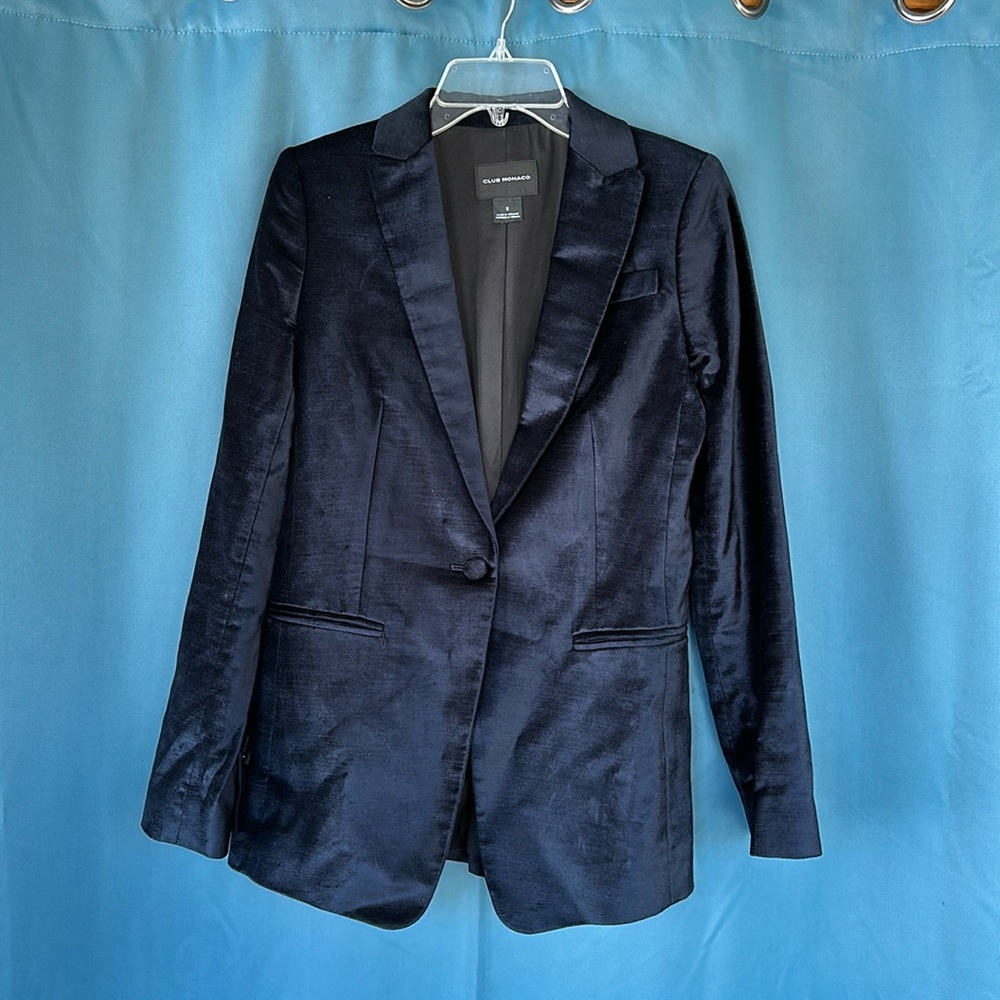 Club Monaco Velvet Navy Blazer